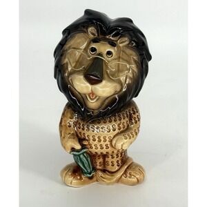 Lefton Hurbert the Lion Ceramic Piggy Bank Harris Bank Chicago Vintage H13384